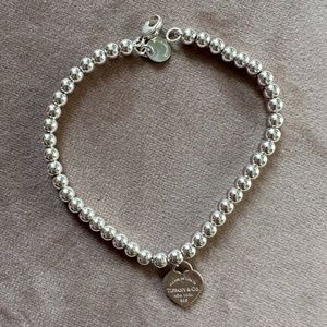 Tiffany Blue Heart Tag Bead Bracelet
